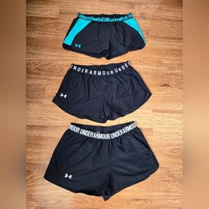UNDER ARMOUR Women's Black and Blue Athletic Shorts